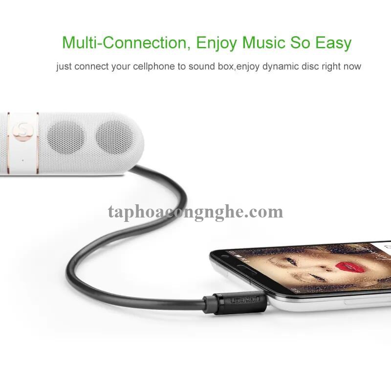 Ugreen 10501 0.5M màu Đen Cáp âm thanh 2 đầu 3.5mm dương AV101 30010501